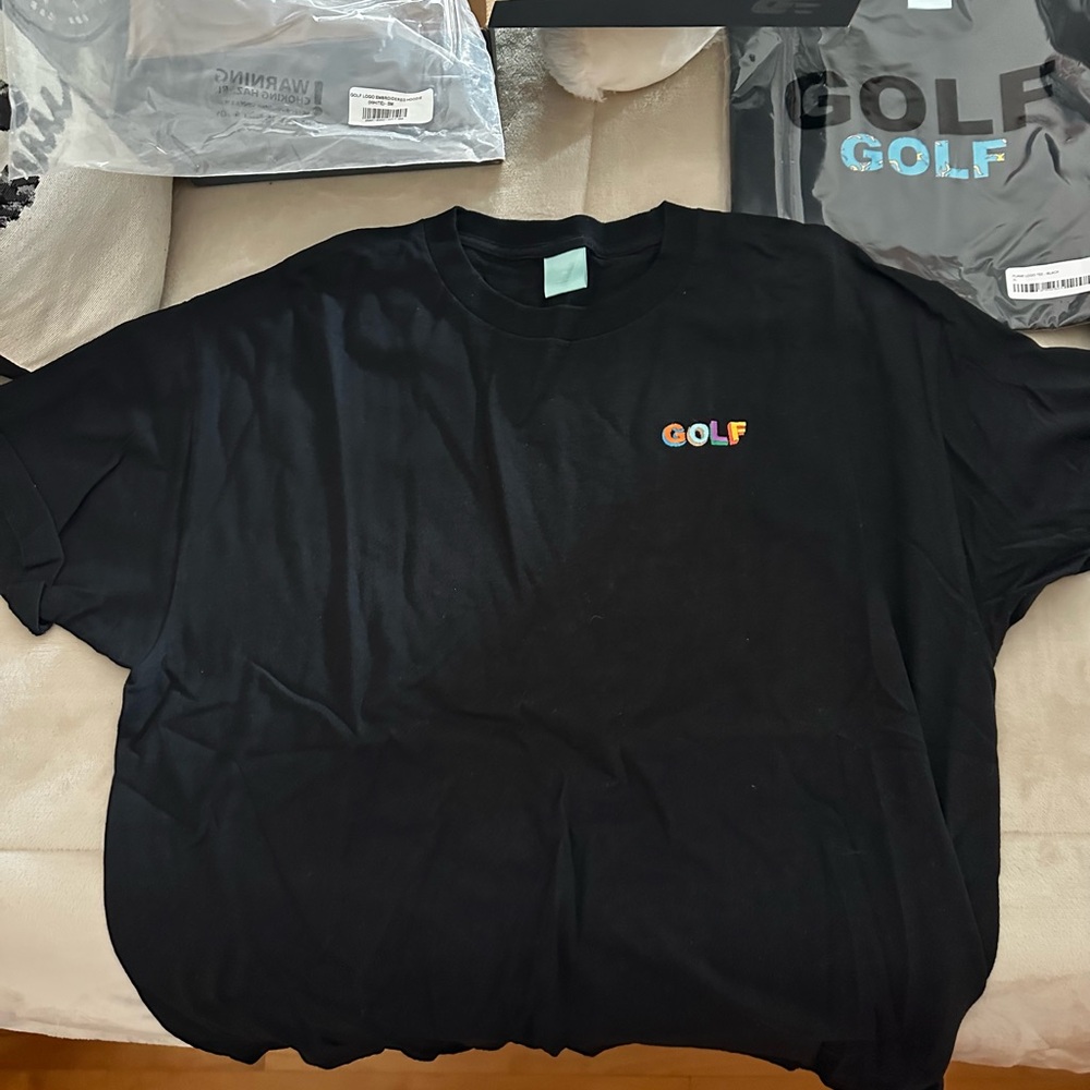 Golf Wang Black Tee W/ embroidered GOLF